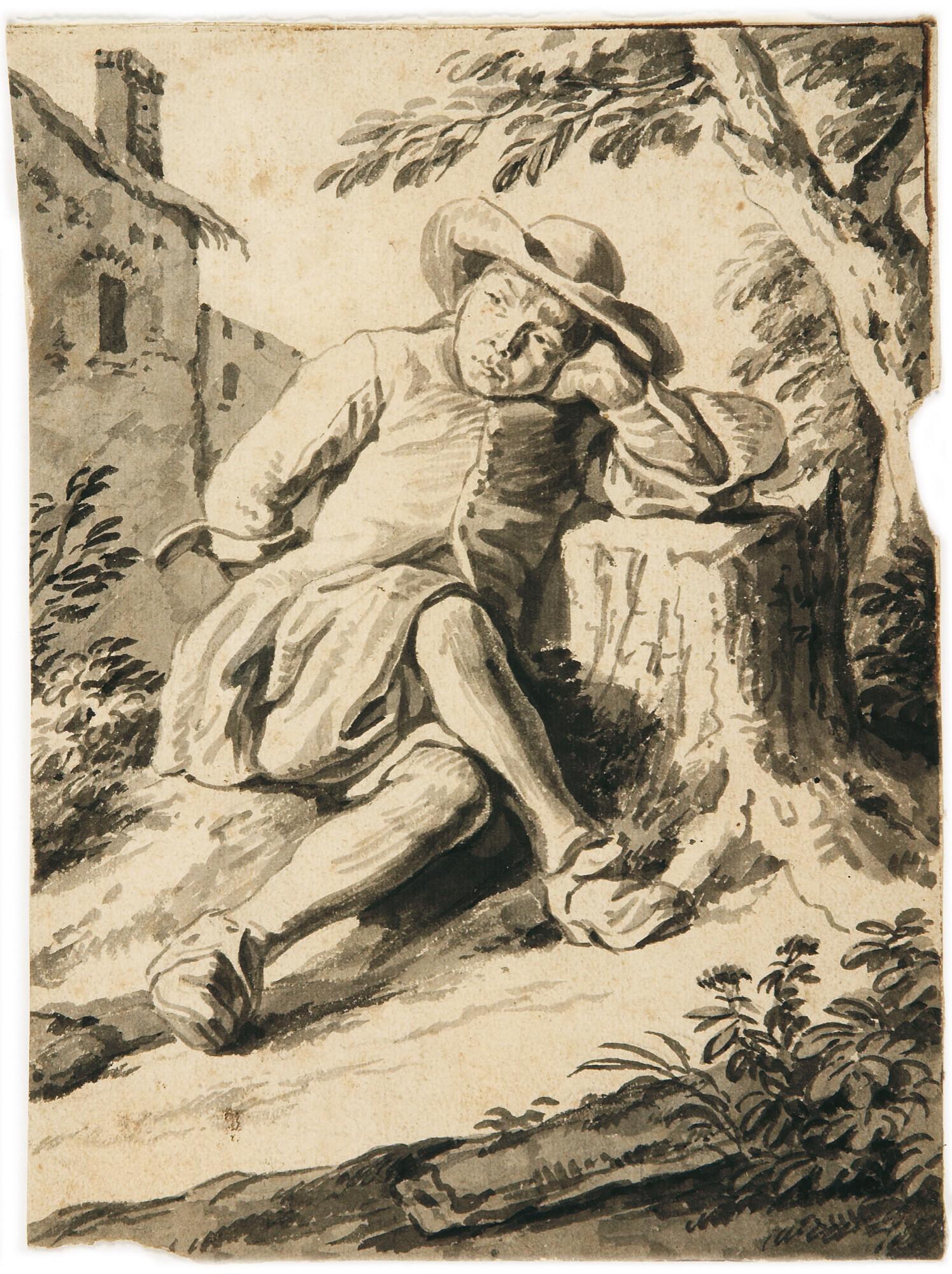 Christian Hilfgott Brand - Bei der Rast.