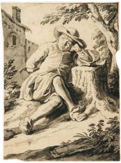 Christian Hilfgott Brand - Bei der Rast.