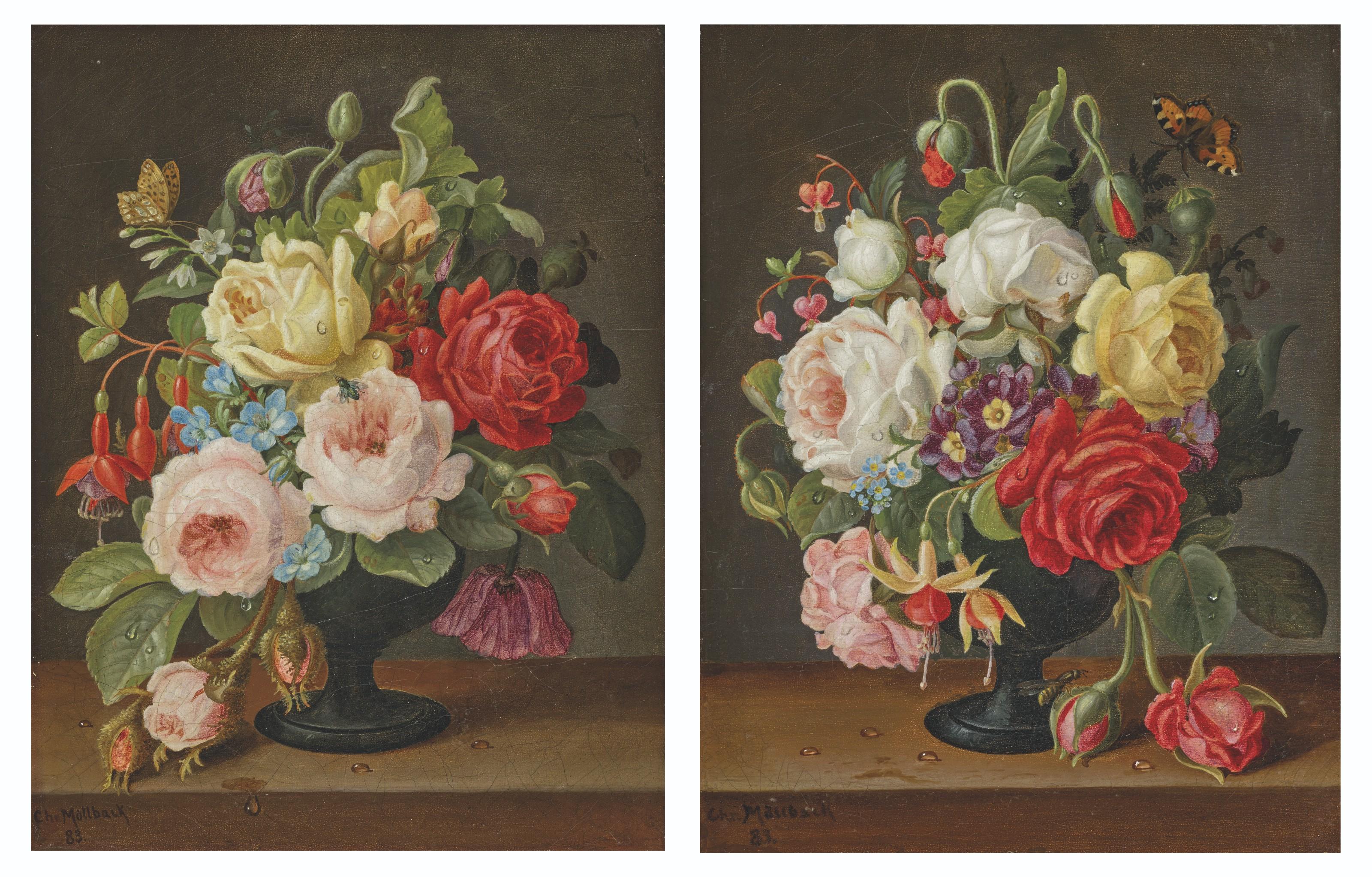 Christian Juel Möllback - Floral still lives