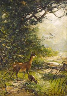 Christian Kröner - Reh mit Jungem