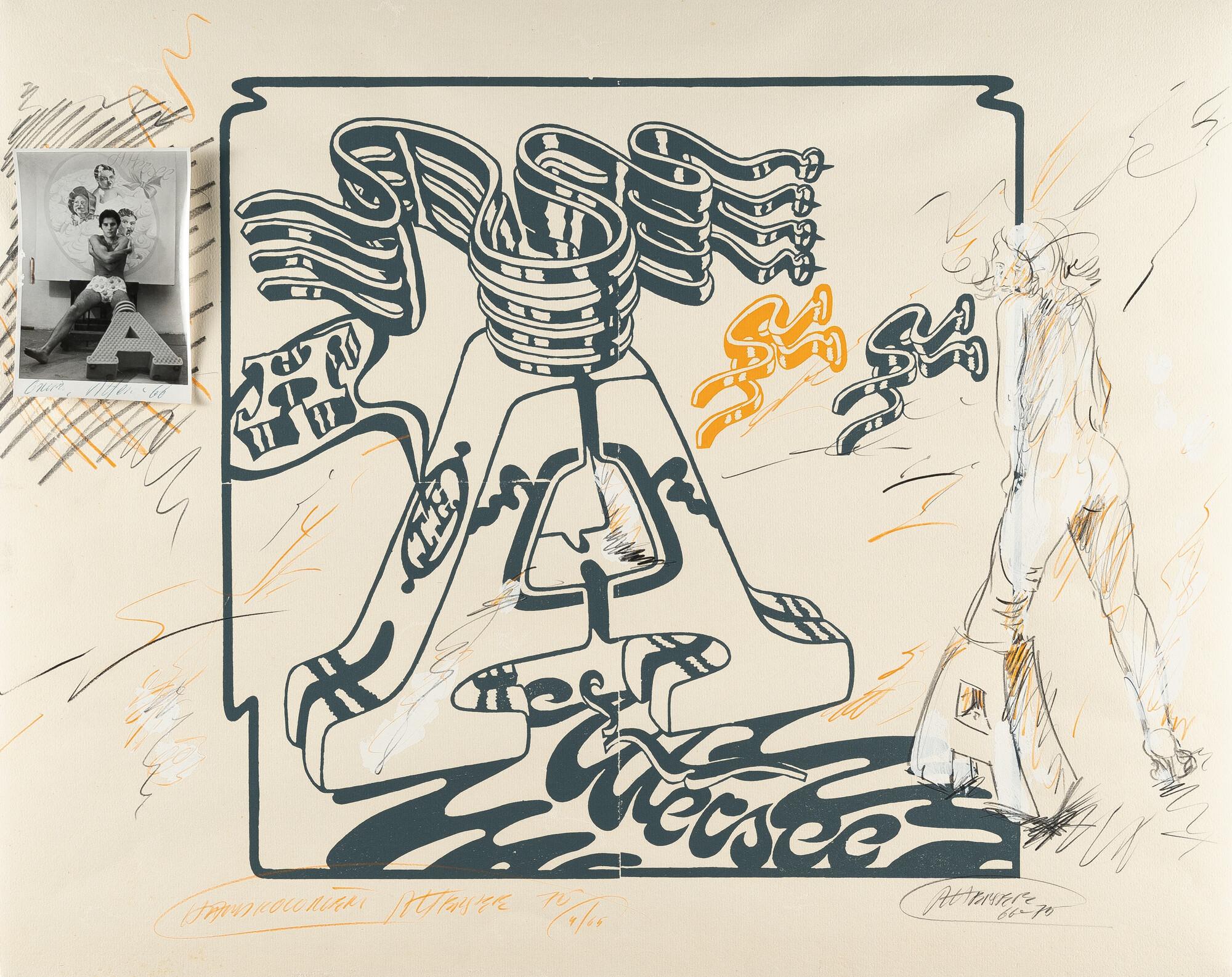 Christian Ludwig Attersee - Buchstabenprothese A