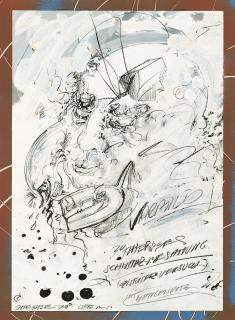 Christian Ludwig Attersee - Folge von 9 Bll.: Schwarzbesamung. 2. Versuch.