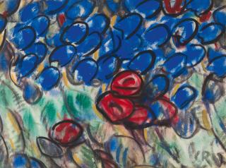 Christian Rohlfs - Blumen, rot und blau.