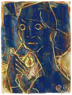 Christian Rohlfs - Frau mit gelber Blüte