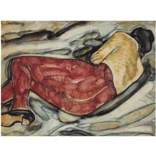 Christian Rohlfs - German Liegende Mit Roter Hose