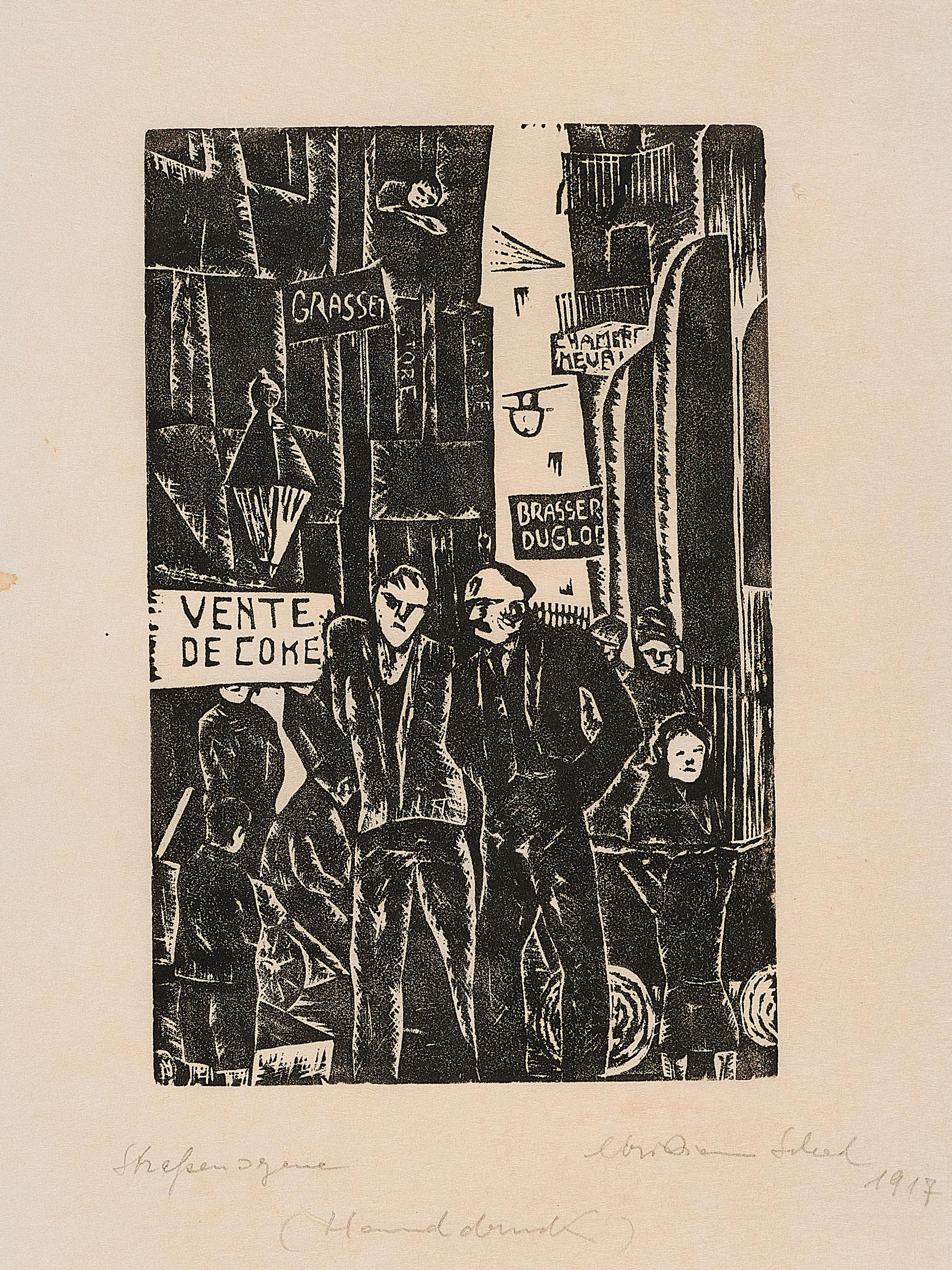 Christian Schad - Straßenszene (Vente de coke).