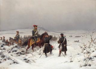 Christian Sell - German cavalry in a winter landscape