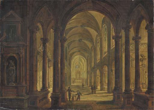 Christian Stocklin - The interior of a church at night