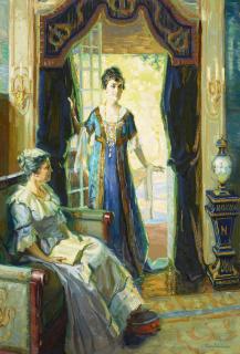 Christian Von Schneidau - The Recital Begins 32 x 21 3/4 in. framed 41 1/4 x 31 in.