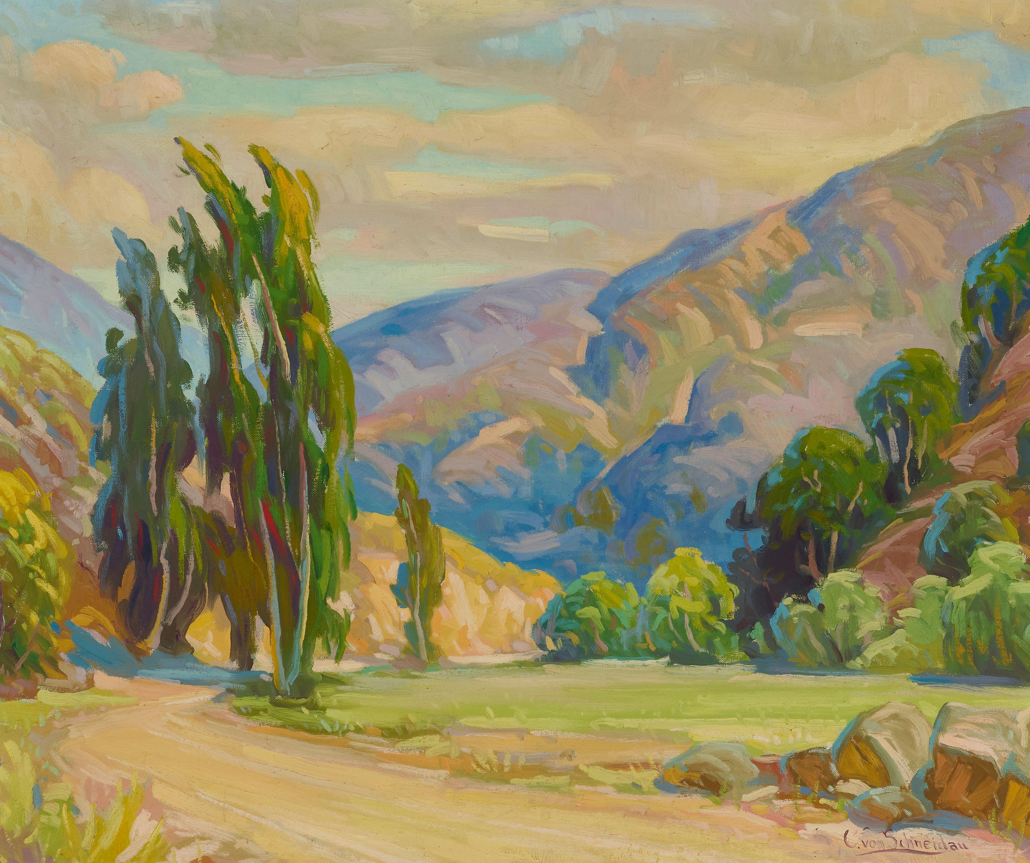 Christian von Schneidau - The Road to Laguna Beach 30 x 36 in. framed 37 x 42 in.
