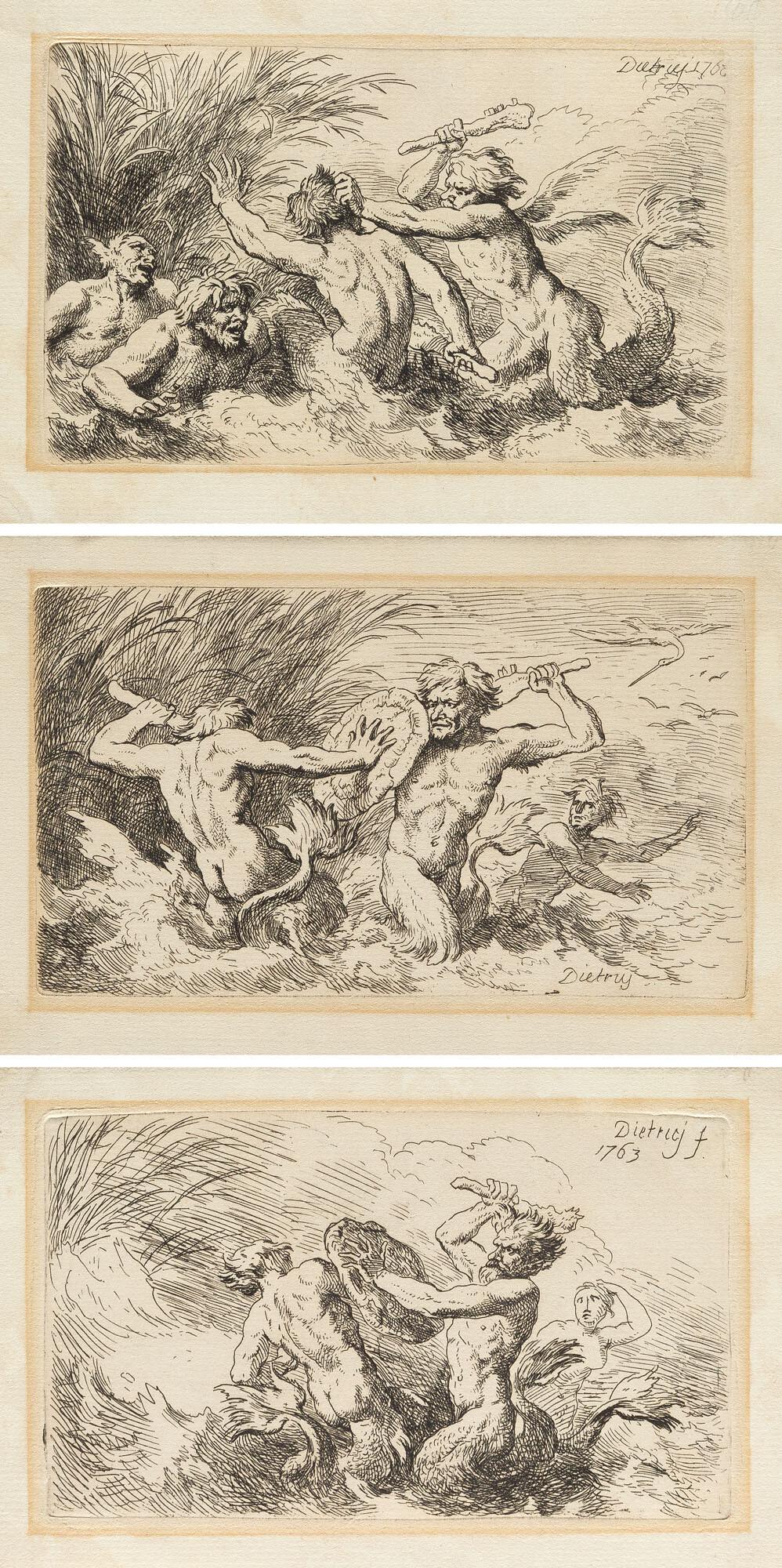 Christian Wilhelm Ernst Dietrich - 13 Bll.: Religiöse und mythologische Szenen.