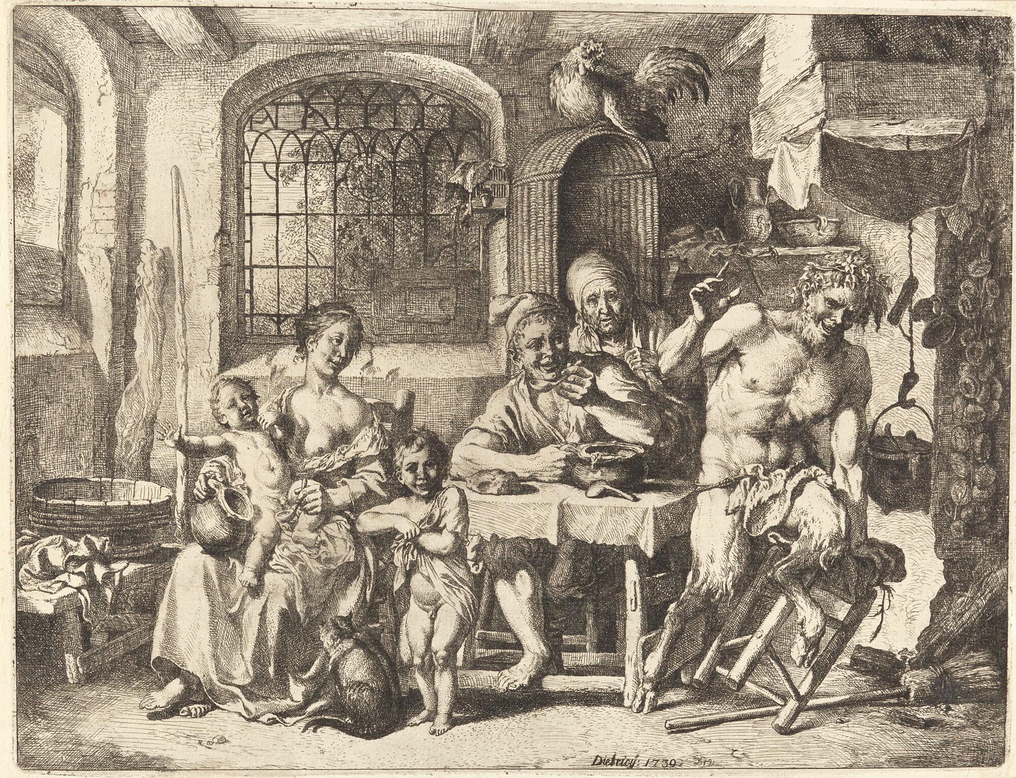 Christian Wilhelm Ernst Dietrich - 6 Bll.: Bäuerliche Szenen.