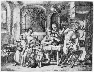 Christian Wilhelm Ernst Dietrich - Der Satyr beim Bauern.