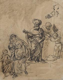 Christian Wilhelm Ernst Dietrich - Recto: Hagar and Ismael Verso: Figure studies