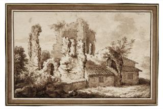 Christian Wilhelm Ernst Dietrich - Südliche Landschaft mit Ruine.