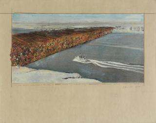 Christo - 500,000 Barrels Structure - The Wall In Suez Canal; Project For Temporary Wall Between Israel And Egypt