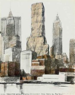 Christo - Lower Manhattan Packed Building, 20 Exchange Place, Project for New York (Schellmann & Benecke 61)