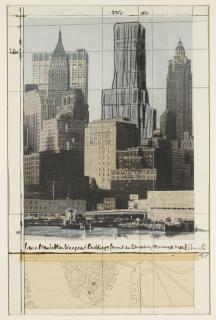 Christo - Lower Manhattan Wrapped Buildings, Project For 2 Broadway, 20 Exchange Place (S. 150)