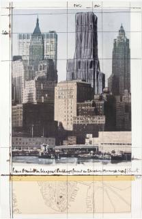 Christo - Lower Manhattan Wrapped Buildings, Project for 2 Broadway, 20 Exchange Place (S. & B. 150)