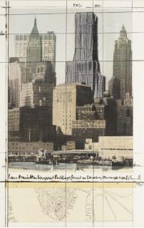 Christo - Lower Manhattan Wrapped Buildings, Project for 2 Broadway, 20 Exchange Place (Schellmann 150)