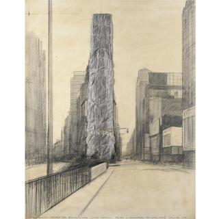 Christo - Packed Building, Project For 1Times Square, Allied Chemical Tower In Manhattan, New York