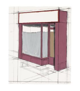 Christo - Pink Store Front, Project, from Marginalia, Homage to Shimizu