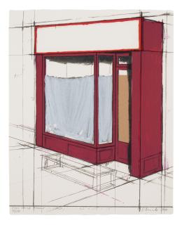 Christo - Pink Store Front, Project, from Marginalia, Homage to Shimizu