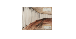 Christo - Running Fence (Project for Sonoma County and Marin County, State of California) 22 x 28 in. (55.9 x 71.1 cm) framed 22 1/4 x 28 1/4 x 1 5/8 in.