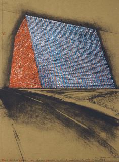 Christo - Texas Mastaba, Project For 500,000 Stacked Oil Drums (From America: The Third Century)