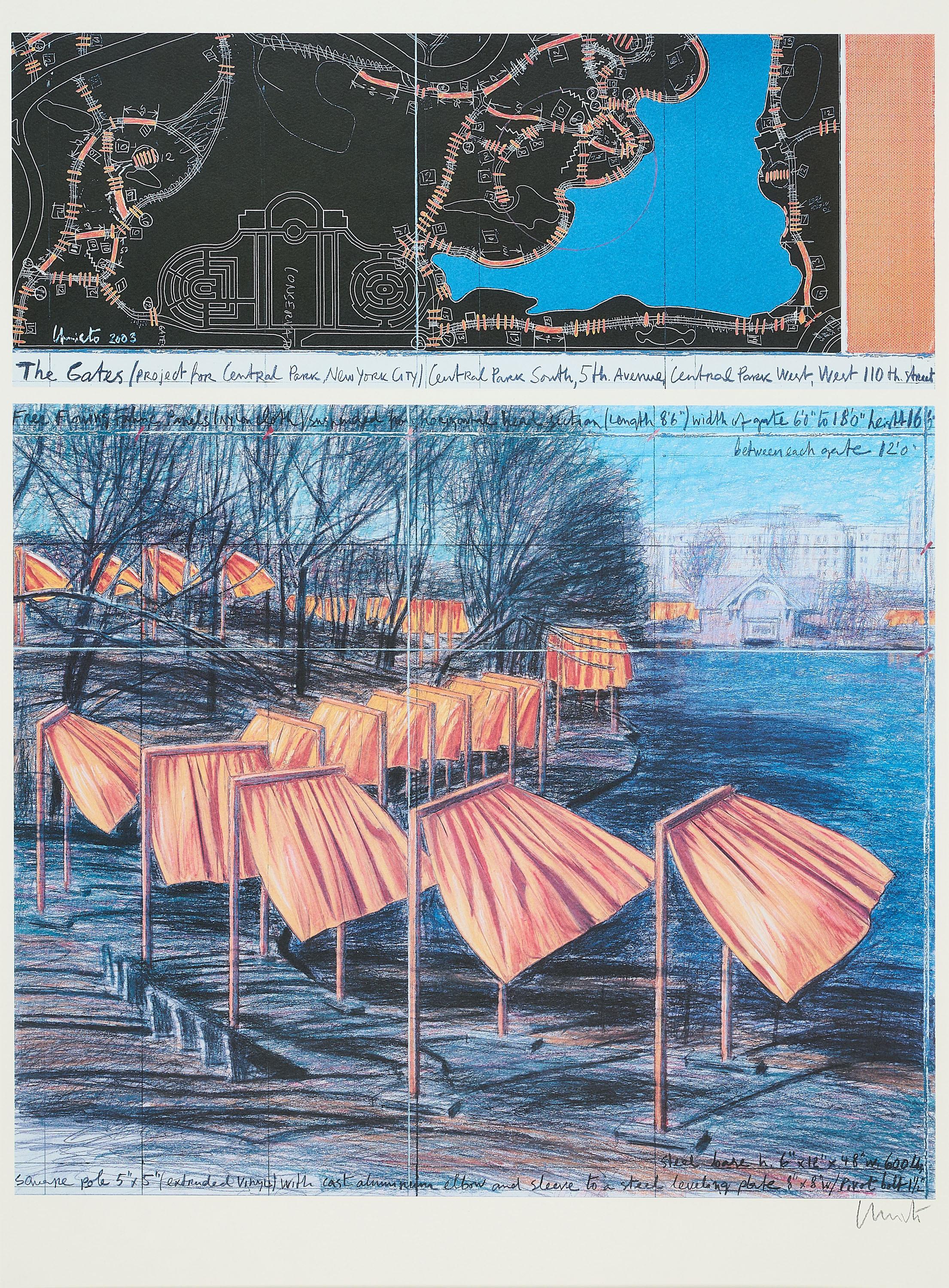 Christo - The Gates, Project for the Central Park, New York City, 1979-2005.
