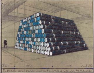 Christo - The Mastaba - 1240 Oil Barrels (Project for the Institute of Contemporary Art, Philadelphia) (not in S. & B.)