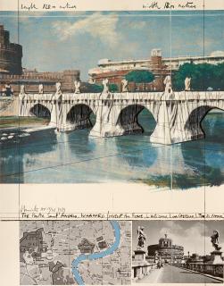Christo - The Ponte Sant\'Angelo, Wrapped, Project for Rome
