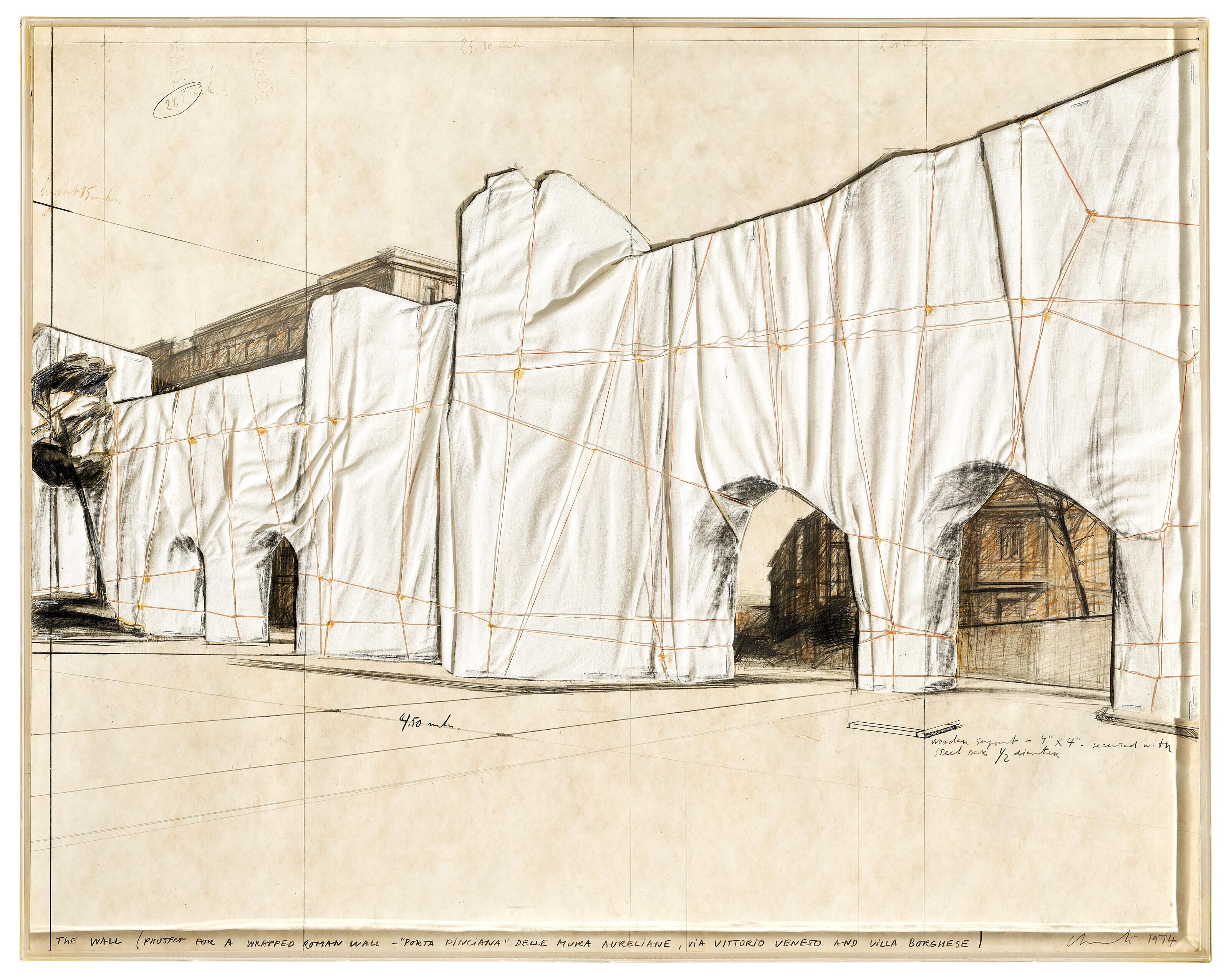 Christo - The Wall (Project for a Wrapped Roman Wall - \