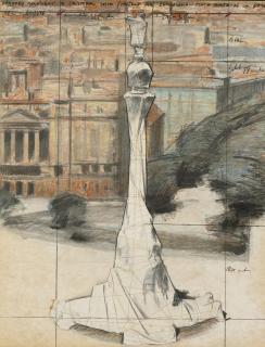 Christo - Wrapped Monument To Cristobal Colon (Project For Barcelona - Plaça Porta De La Pau)