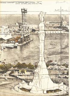 Christo - Wrapped Monument to Cristobal Colon, Project for Barcelona (Schellmann B.91)