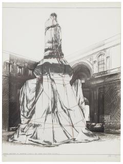 Christo - Wrapped Monument to Leonardo, Project for Piazza della Scala, Milan: one print