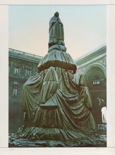 Christo - Wrapped Monument to Leonardo, Project for Piazza della Scala, Milan
