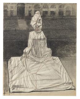 Christo - Wrapped Monument Vittorio Emanuele (Project Piaza del Duomo, Milano)