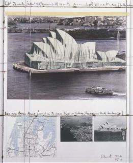 Christo - Wrapped Opera House (Project for the Opera House in Sydney, Bennelong Point, Australia)
