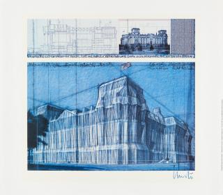 Christo - Wrapped Reichstag (Project for Berlin) Platz der Republik, Reichstagsplatz …
