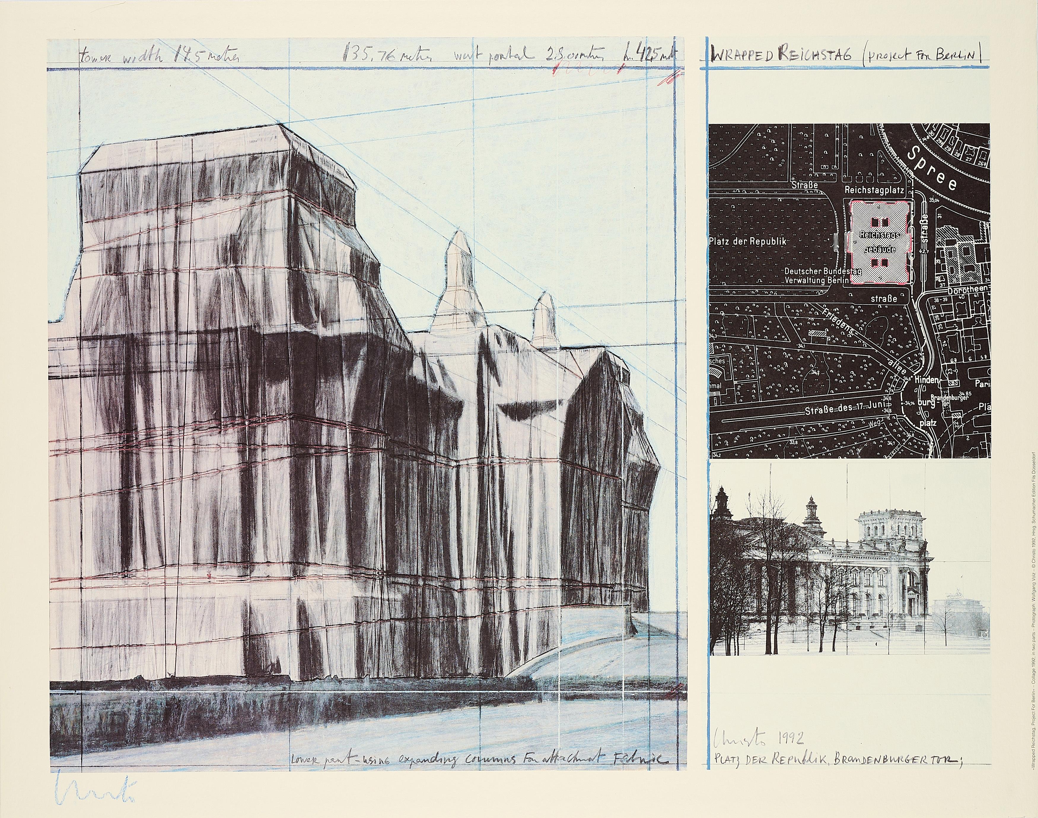 Christo - Wrapped Reichstag (Project for Berlin).