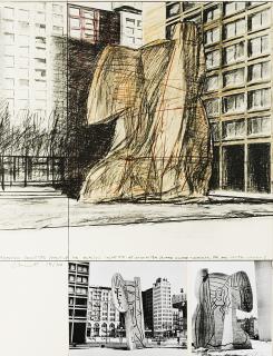 Christo - Wrapped Sylvette, Project for Picasso\'s Sylvette at Washington Square Village, New York