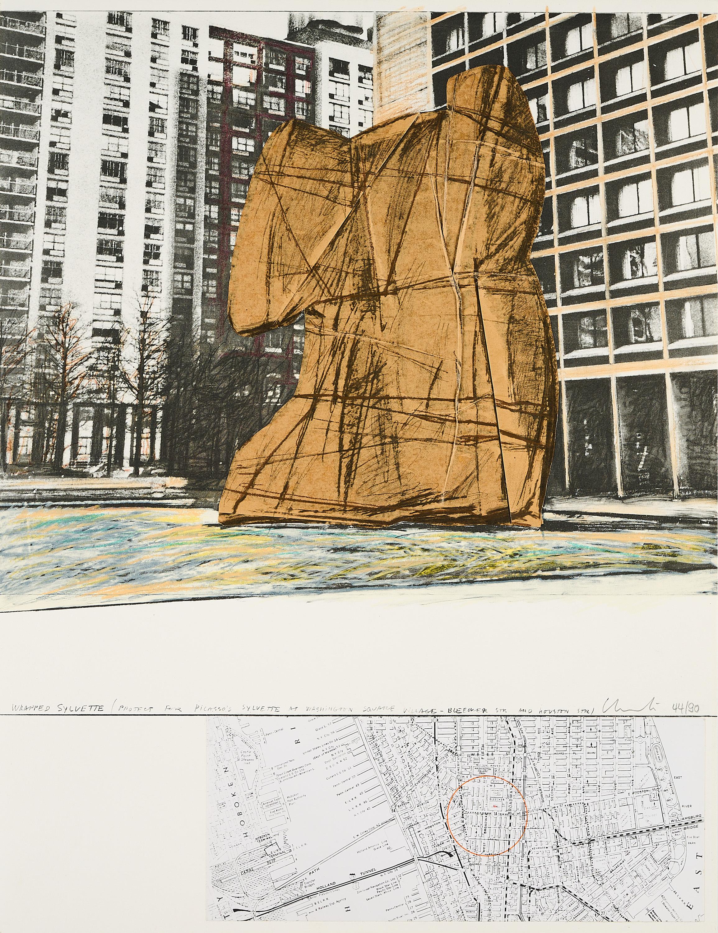 Christo - Wrapped Sylvette, Project for Washington Square Village, New York (Aus: Hommage à Picasso).