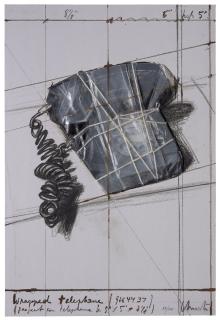 Christo - Wrapped Telephone, Project, from: 12 Years of Galeria Joan Prats, 1976-1988