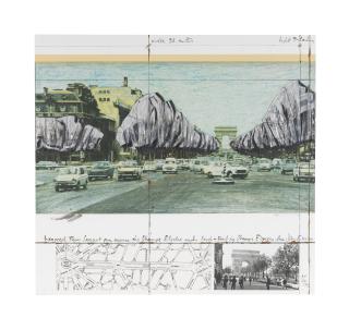Christo - Wrapped Trees, Project for the Avenue des Champs-Elysées, Paris