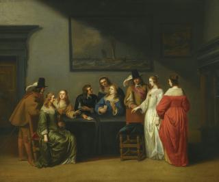 Christoffel Jacobsz. Van Der Laemen - Interior With Figures Playing Cards