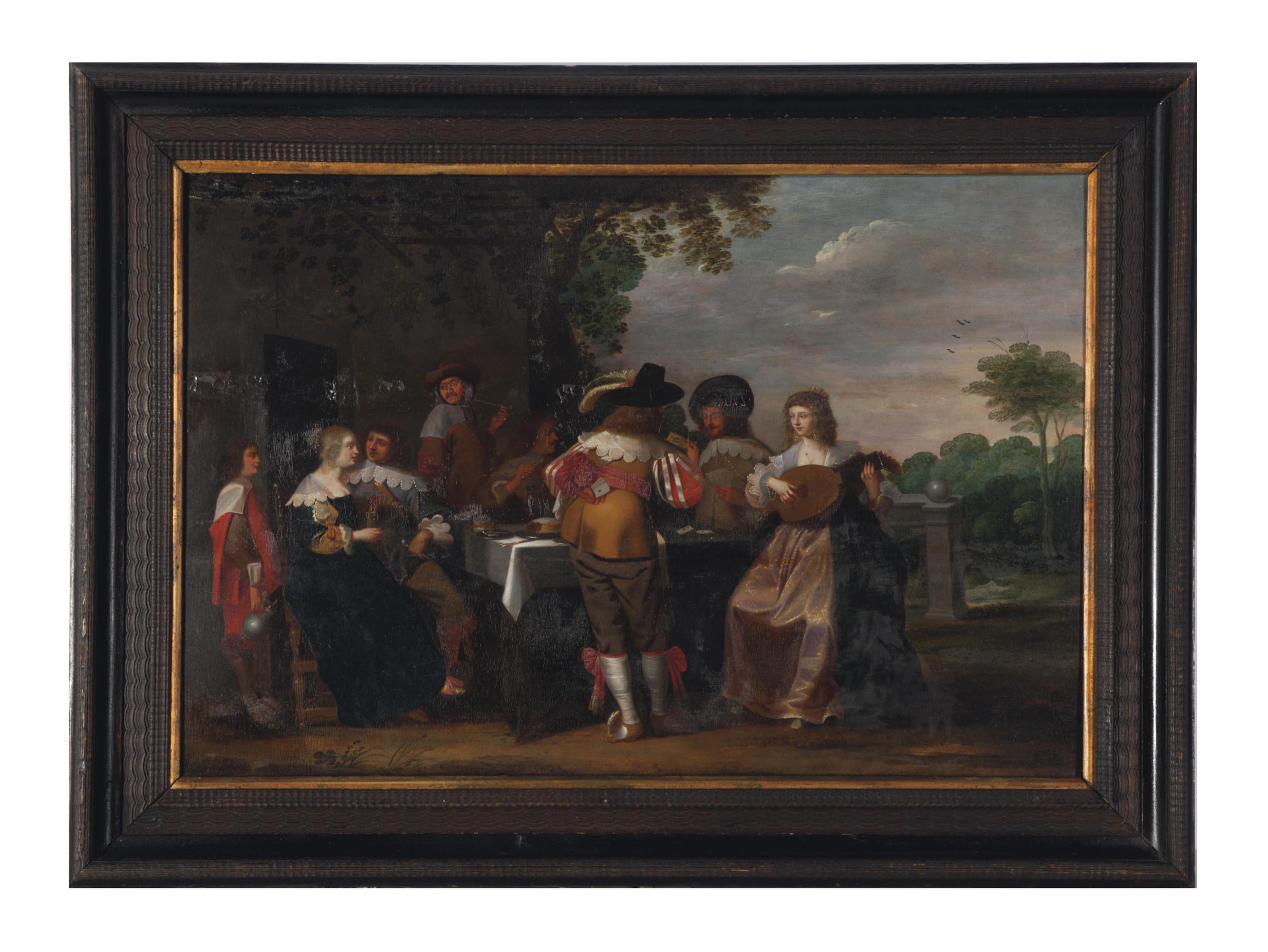 Christoffel Jacobsz. van der Lamen - Elegant figures on a terrace