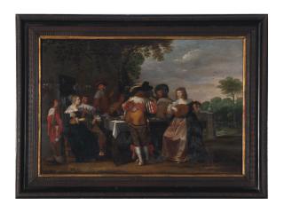 Christoffel Jacobsz. van der Lamen - Elegant figures on a terrace