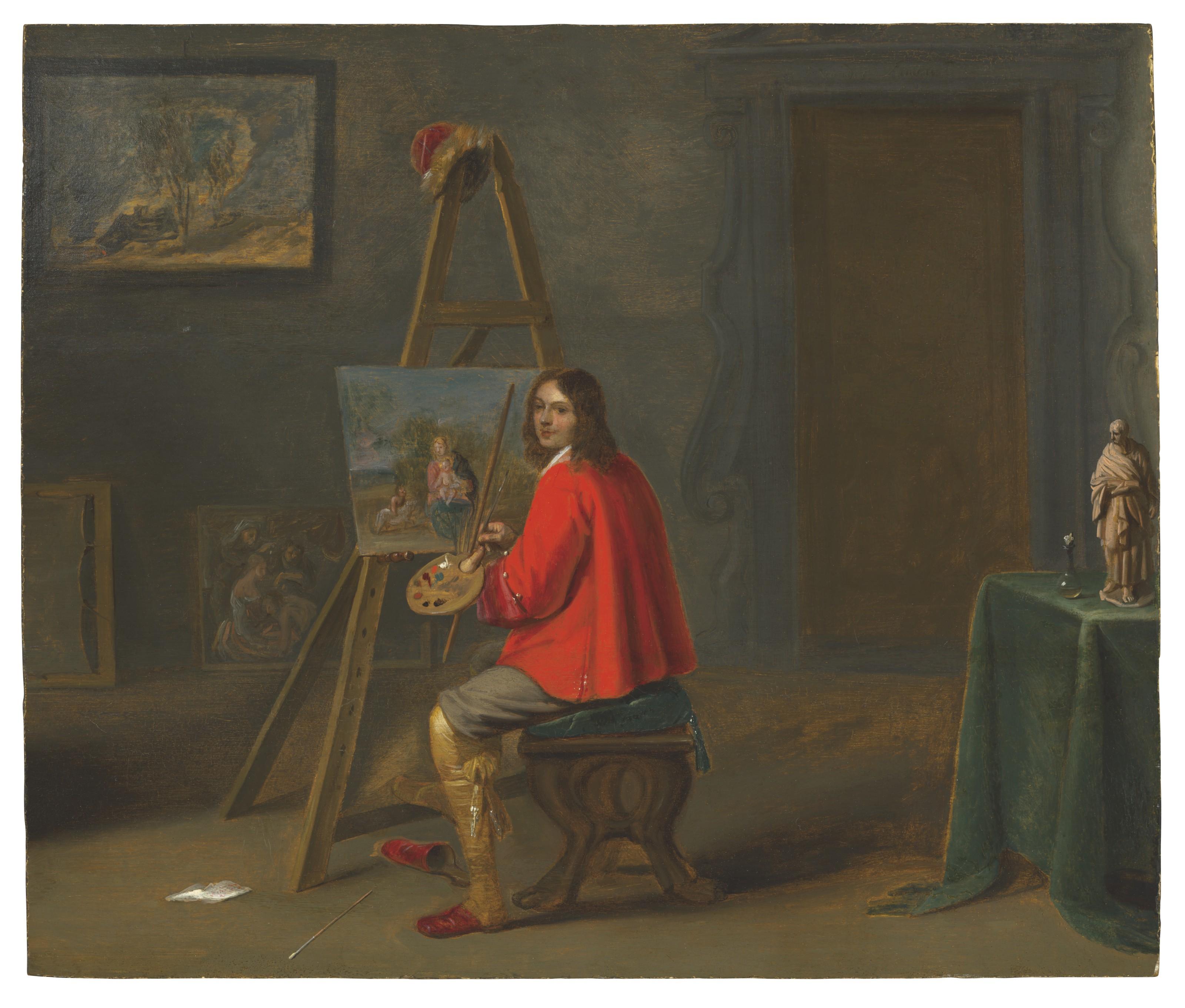 Christoffel Jacobsz. Van Der Lamen - Portrait of the artist seated before an easel