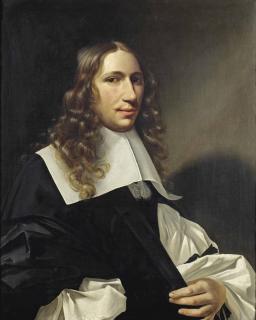 Christoffel Pierson - Portrait of a gentleman, half-length, in a black gown, with a white chemise and white collar